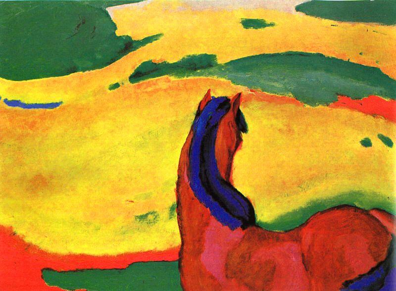 Franz Marc Horse in a Landscape oil painting image